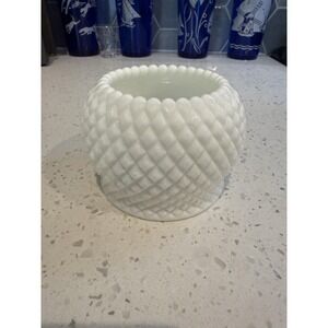 Westmoreland English Hobnail Diamond Rose Bowl Vase Mid Century